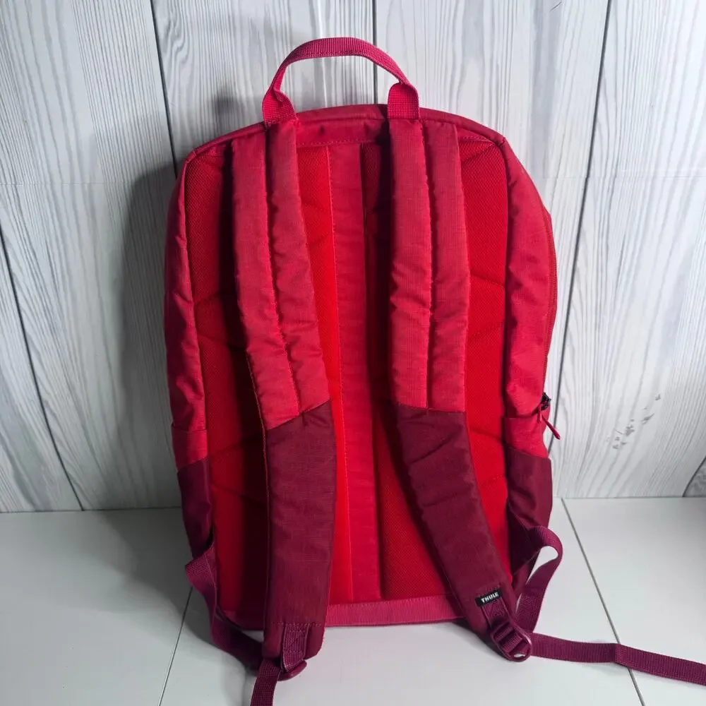 Thule Lithos Laptop Backpack Red  Bag Lightweight Padded Multi-Pocket 18x13